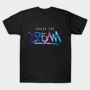 Chase The Dream Graffiti Quote Space Illustration T-Shirt